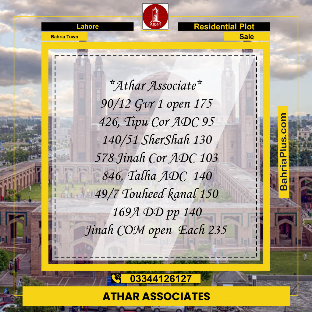 Residential Plot for Sale in Golf Phase 1 -  Bahria Town, Lahore - (BP-168360)