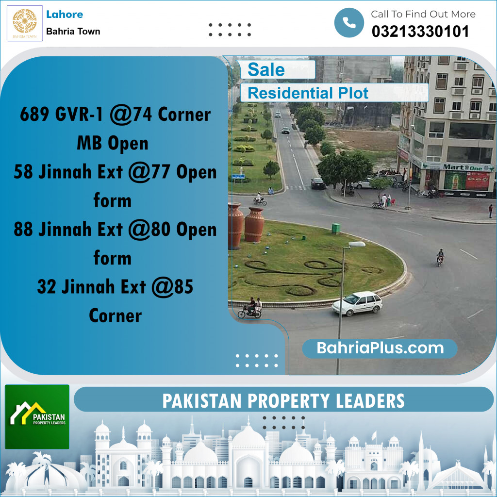 Residential Plot for Sale in Golf Phase 1 -  Bahria Town, Lahore - (BP-168451)
