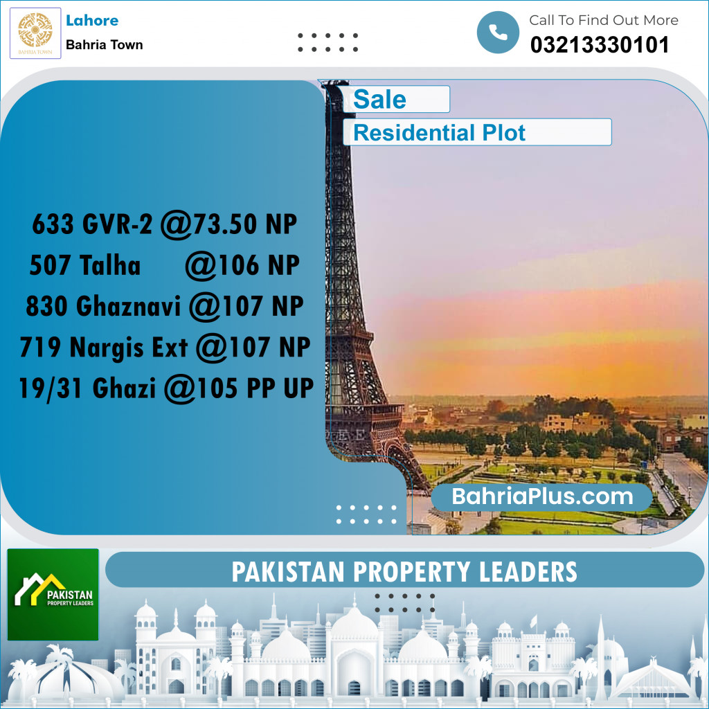 Residential Plot for Sale in Golf Phase 2 -  Bahria Town, Lahore - (BP-168452)