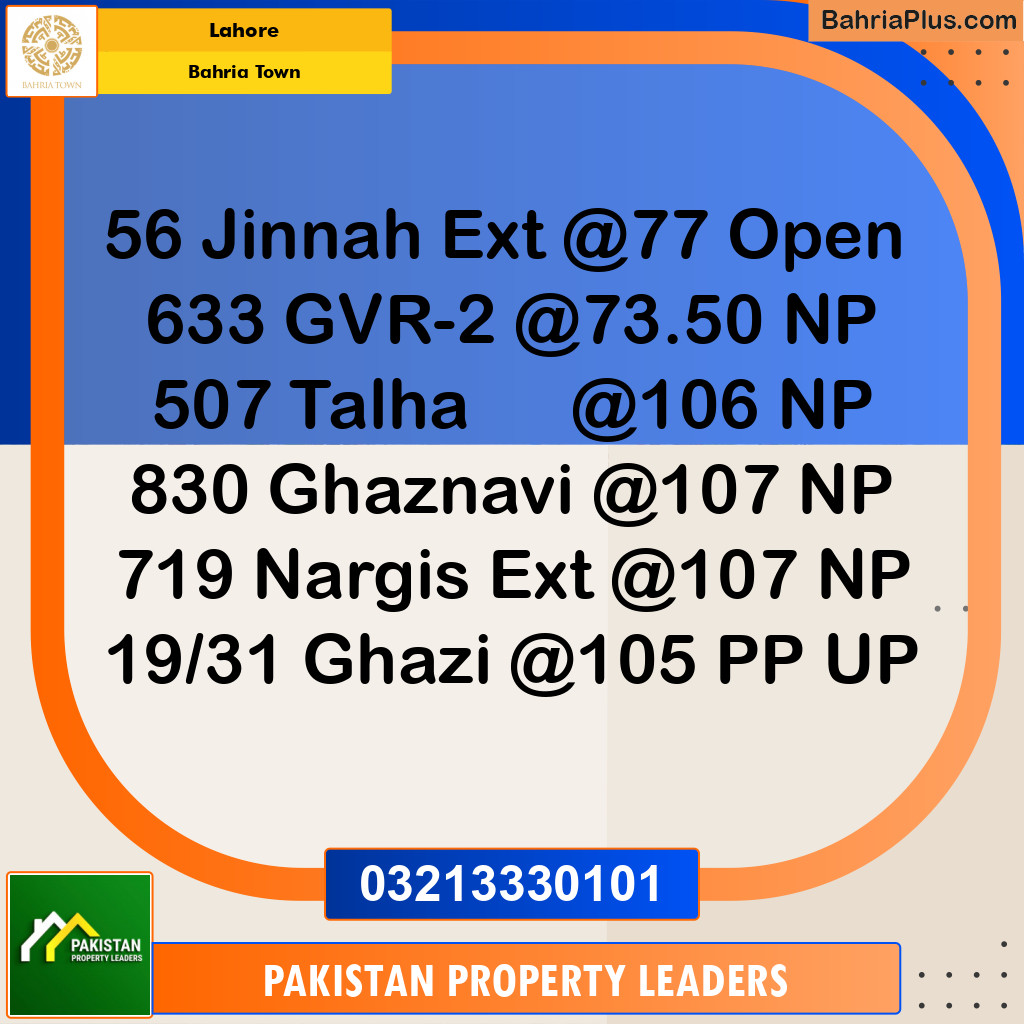 Residential Plot for Sale in Sector E - Jinnah Ext. Block -  Bahria Town, Lahore - (BP-168454)