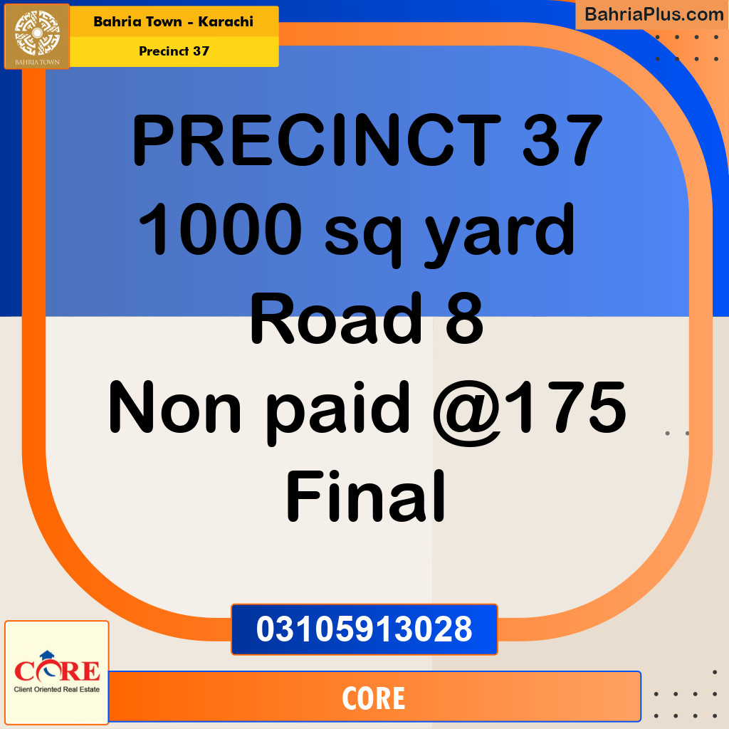 Residential Plot for Sale in Precinct 37 -  Bahria Town, Karachi - (BP-168480)