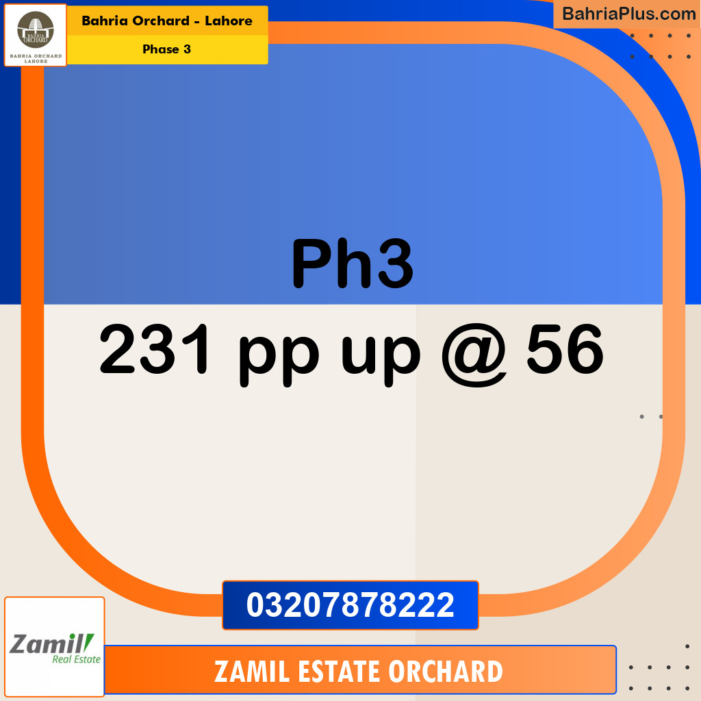 Residential Plot for Sale in Phase 3 -  Bahria Orchard, Lahore - (BP-168546)