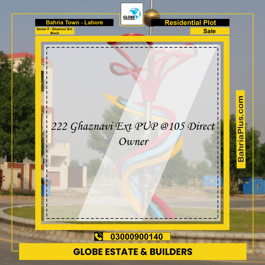 Residential Plot for Sale in Sector F - Ghaznavi Ext. Block -  Bahria Town, Lahore - (BP-168559)