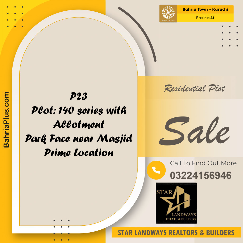 125 Sq. Yards Residential Plot for Sale in Precinct 23 -  Bahria Town, Karachi - (BP-168598)