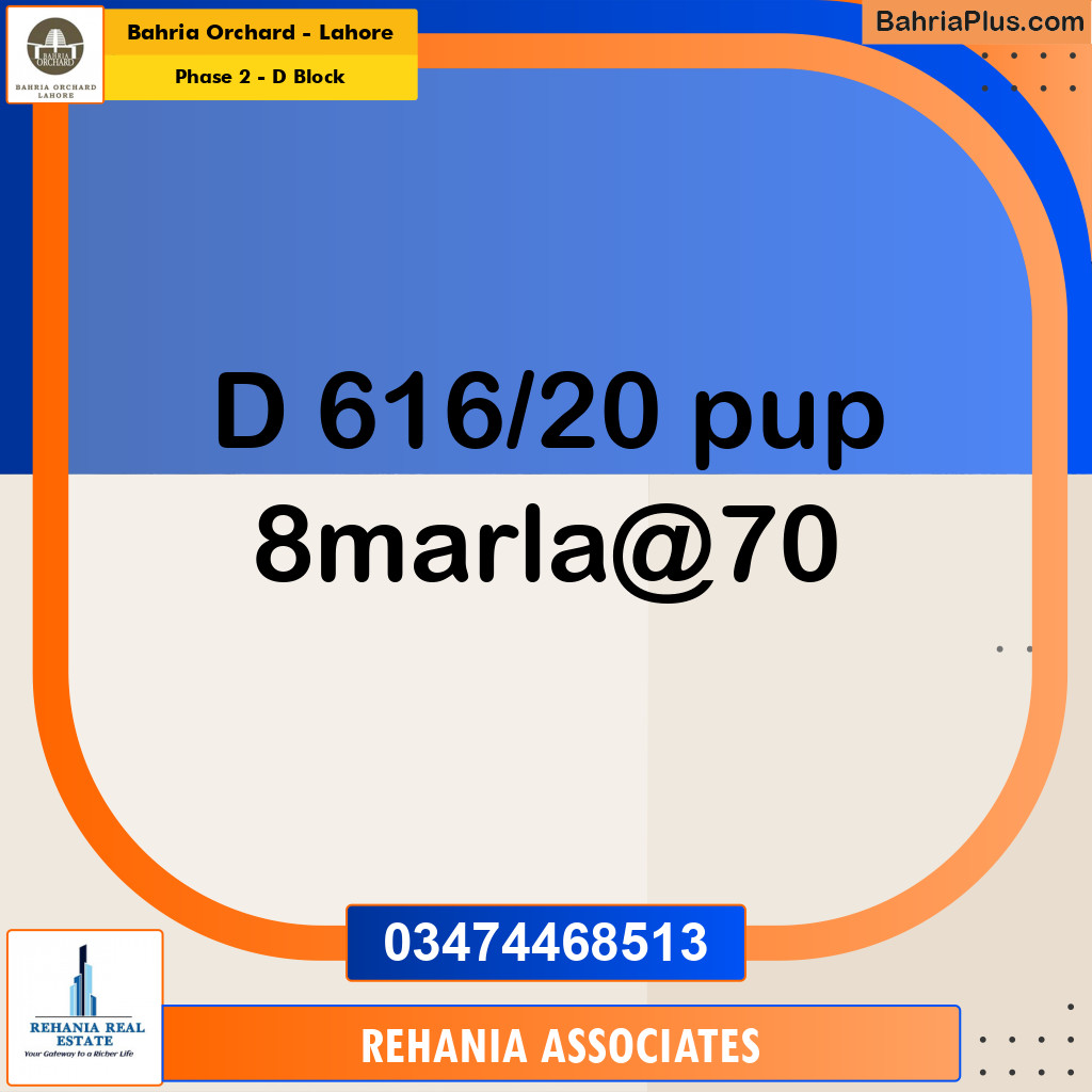 Residential Plot for Sale in Phase 2 - D Block -  Bahria Orchard, Lahore - (BP-168608)