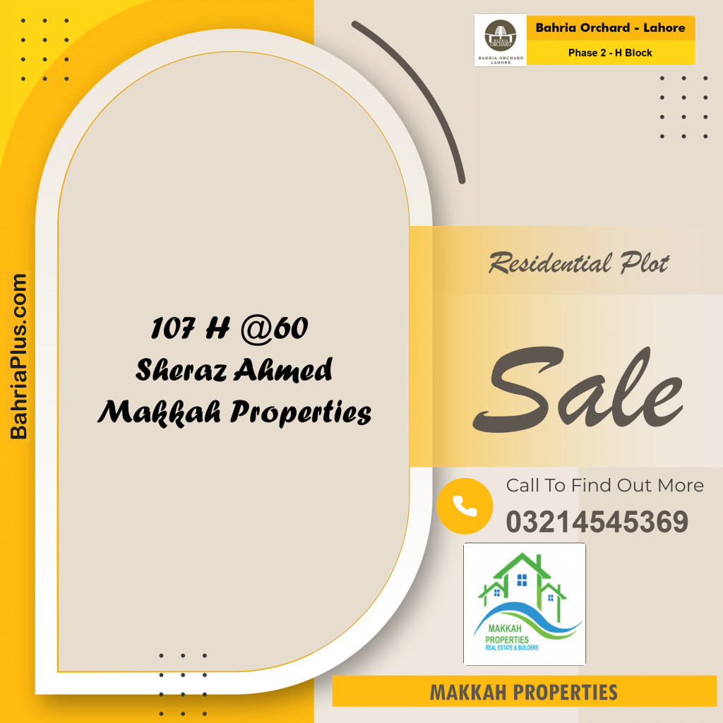 Residential Plot for Sale in Phase 2 - H Block -  Bahria Orchard, Lahore - (BP-168627)