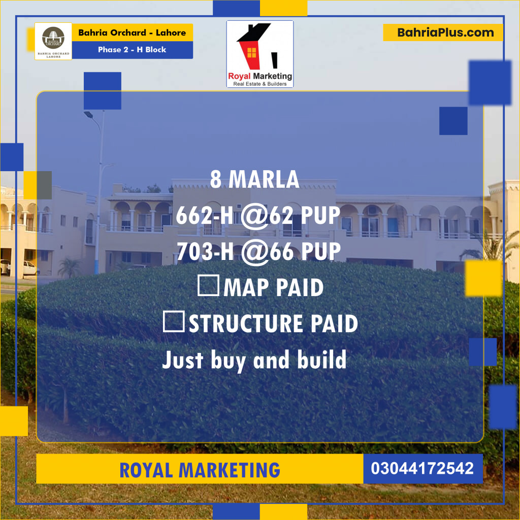 Residential Plot for Sale in Phase 2 - H Block -  Bahria Orchard, Lahore - (BP-168685)