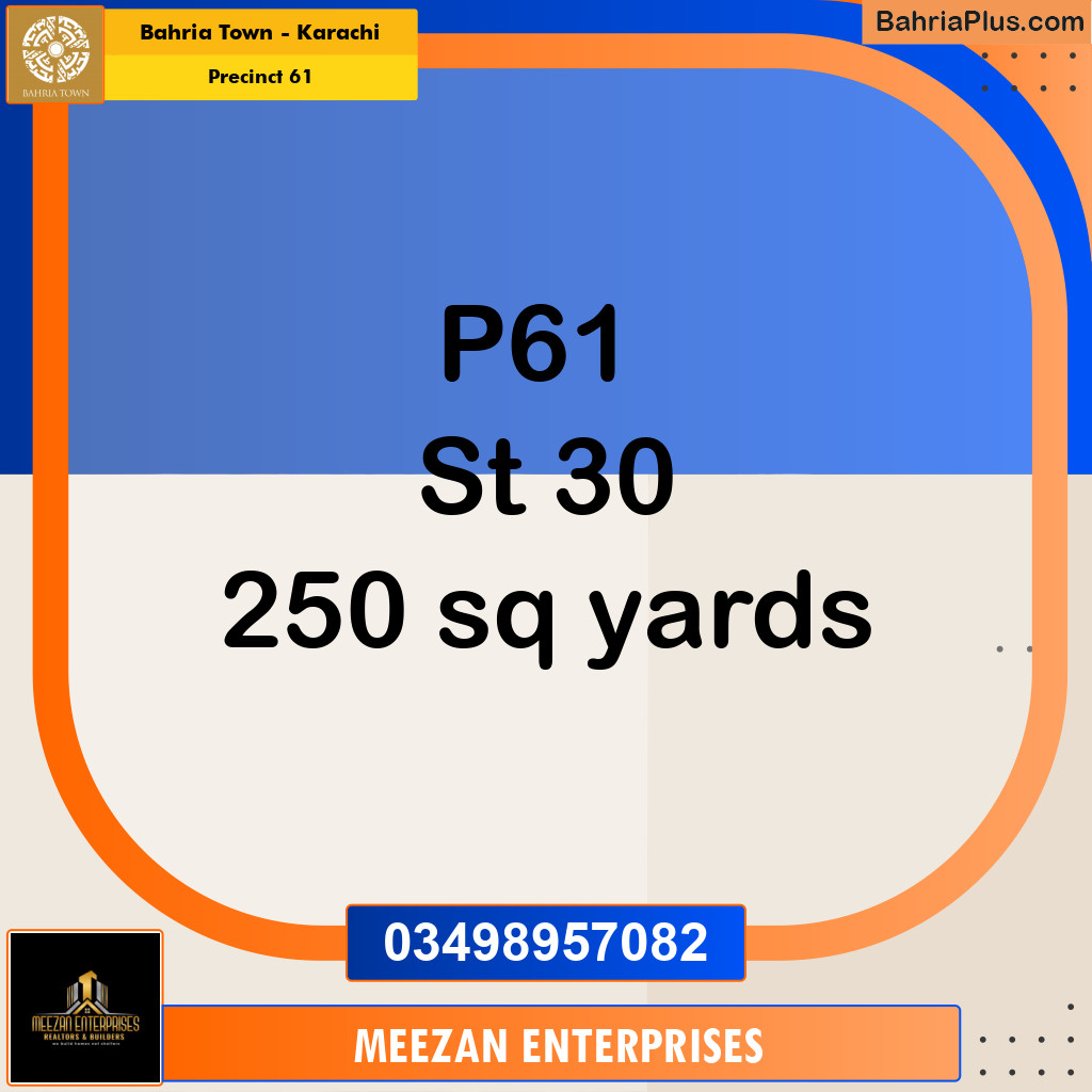 125 Sq. Yards Residential Plot for Sale in Precinct 61 -  Bahria Town, Karachi - (BP-168712)