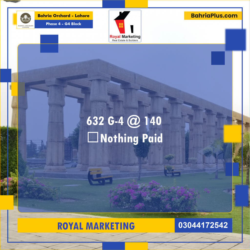 Residential Plot for Sale in Phase 4 - G4 Block -  Bahria Orchard, Lahore - (BP-168829)