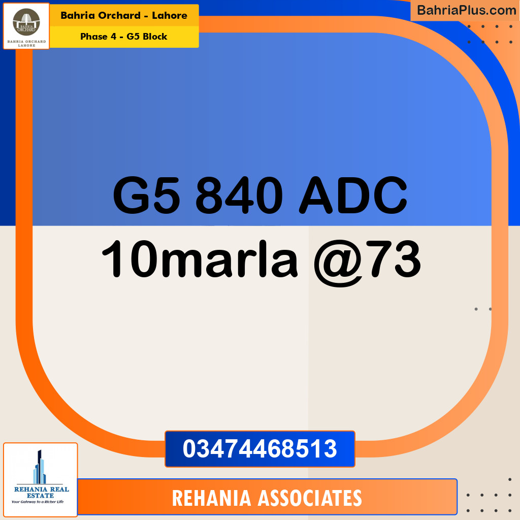 Residential Plot for Sale in Phase 4 - G5 Block -  Bahria Orchard, Lahore - (BP-168848)