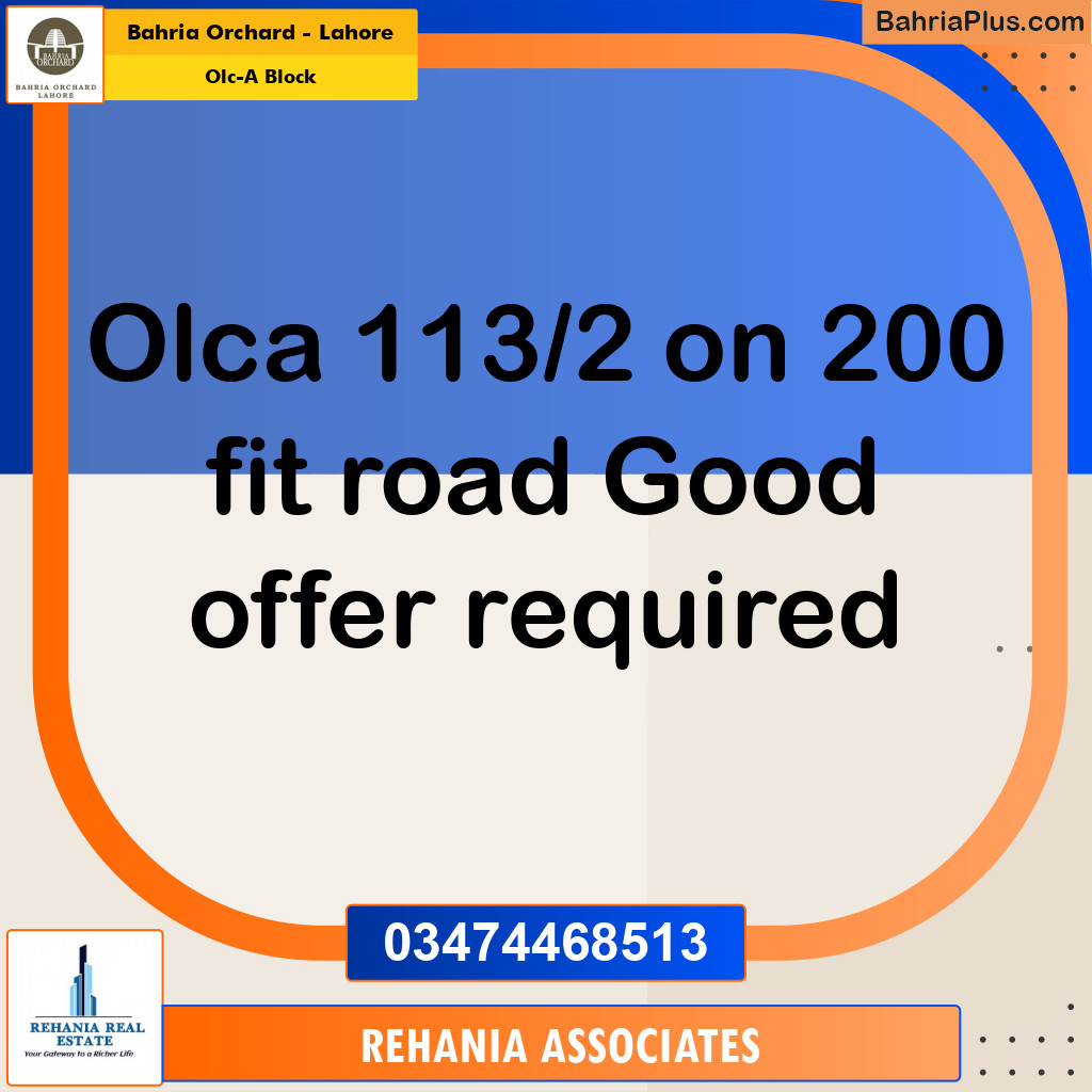 Residential Plot for Sale in OLC-A Block -  Bahria Orchard, Lahore - (BP-168859)