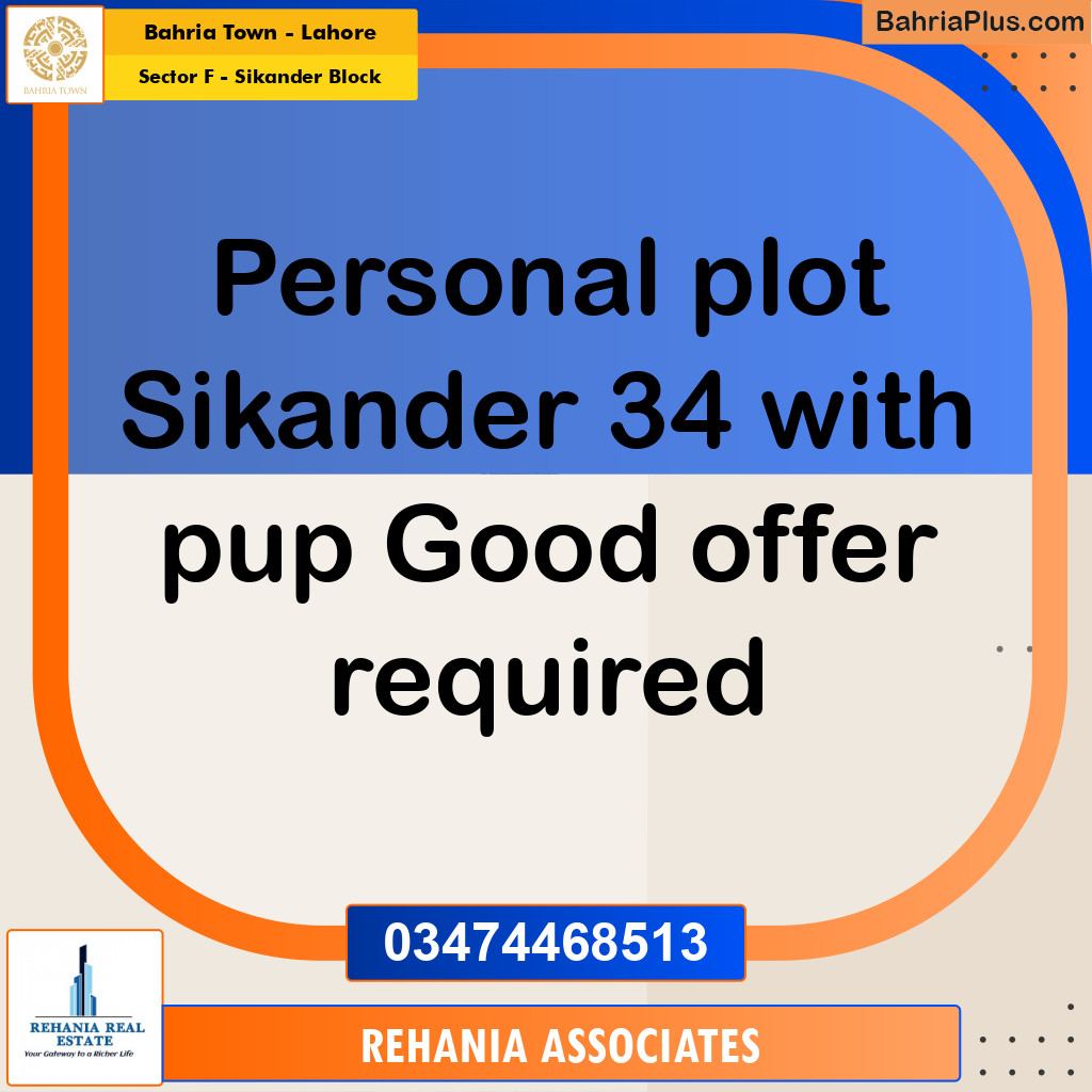 Residential Plot for Sale in Sector F - Sikander Block -  Bahria Town, Lahore - (BP-168863)