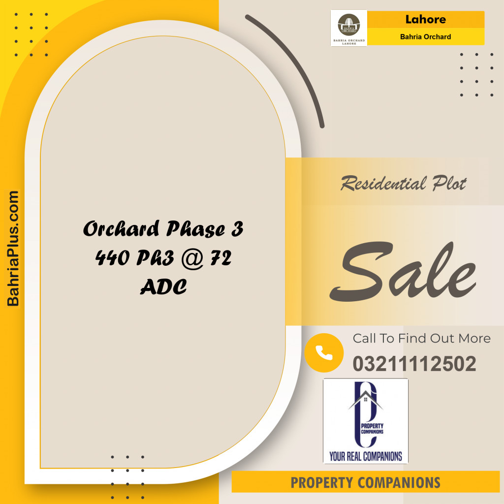 Residential Plot for Sale in Phase 3 -  Bahria Orchard, Lahore - (BP-168865)