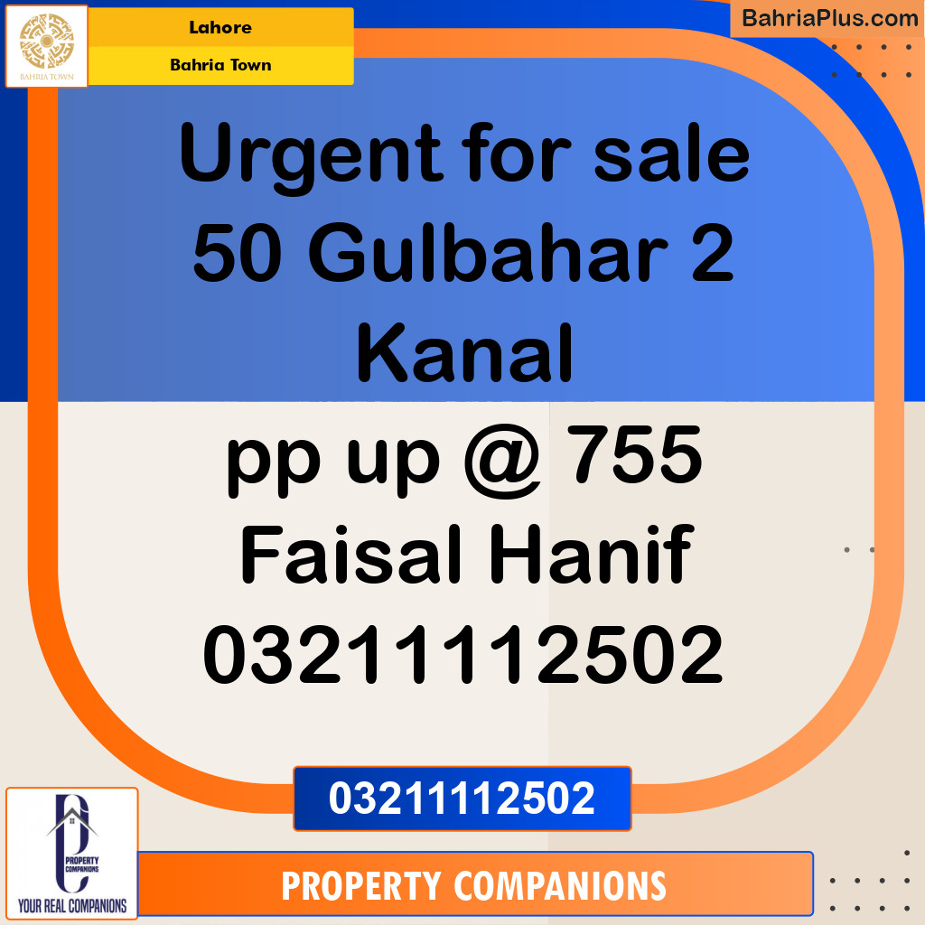 Residential Plot for Sale in Sector C - Gulbahar Block -  Bahria Town, Lahore - (BP-168873)