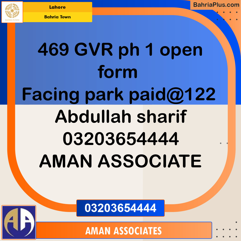 Residential Plot for Sale in Golf Phase 1 -  Bahria Town, Lahore - (BP-168913)