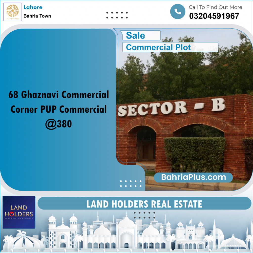 Commercial Plot for Sale in Sector F - Ghaznavi Commercial -  Bahria Town, Lahore - (BP-168954)
