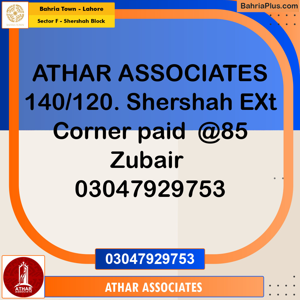 Residential Plot for Sale in Sector F - Shershah Block -  Bahria Town, Lahore - (BP-168962)