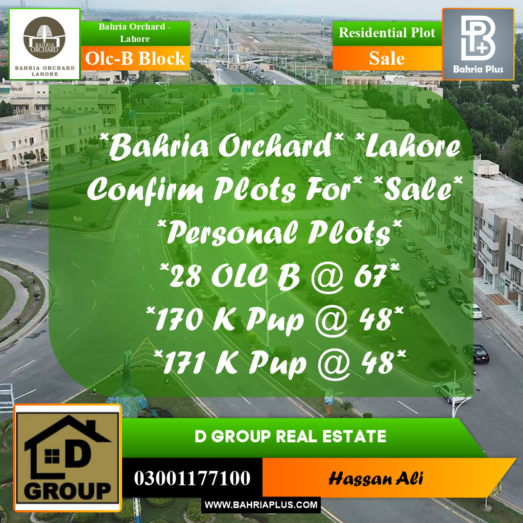 Residential Plot for Sale in OLC-B Block -  Bahria Orchard, Lahore - (BP-168968)