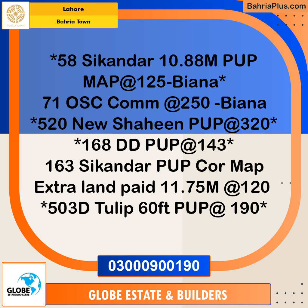 Residential Plot for Sale in Sector F - Sikander Block -  Bahria Town, Lahore - (BP-168995)