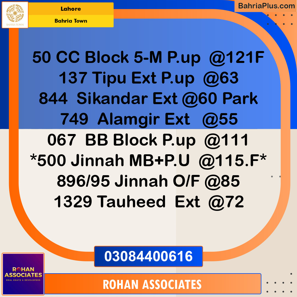 Residential Plot for Sale in Sector E - Jinnah Block -  Bahria Town, Lahore - (BP-169017)