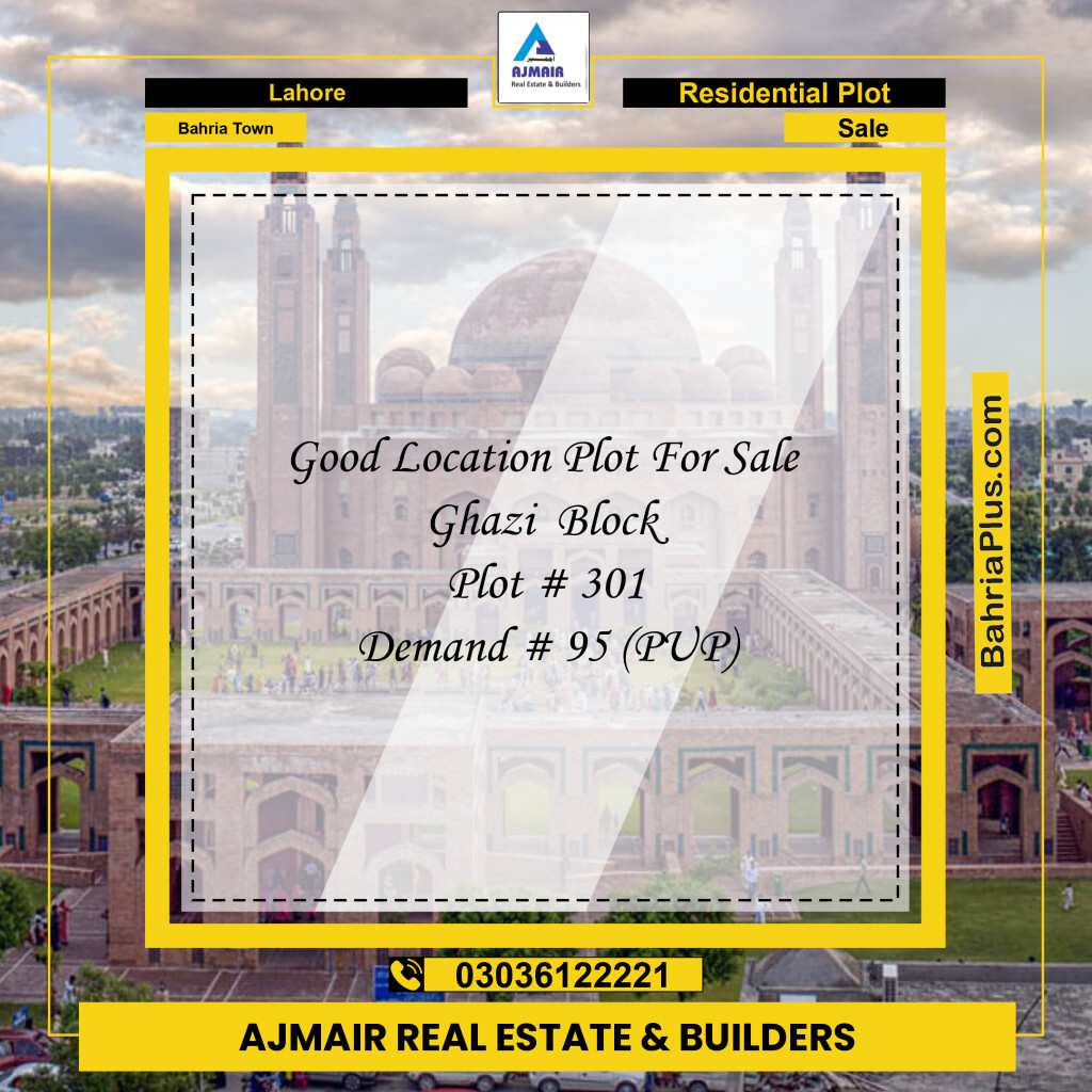 Residential Plot for Sale in Sector F - Ghazi Block -  Bahria Town, Lahore - (BP-169039)