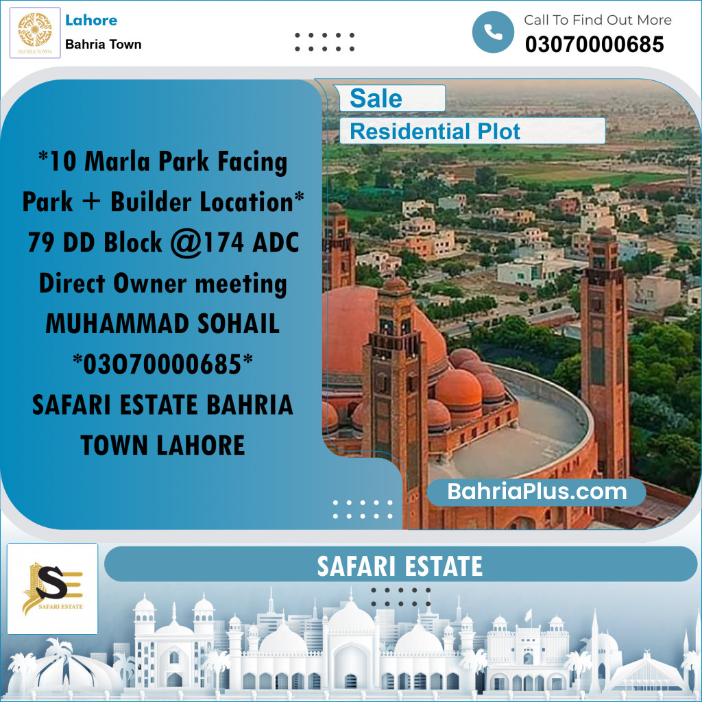Residential Plot for Sale in Sector D - DD Block -  Bahria Town, Lahore - (BP-169041)