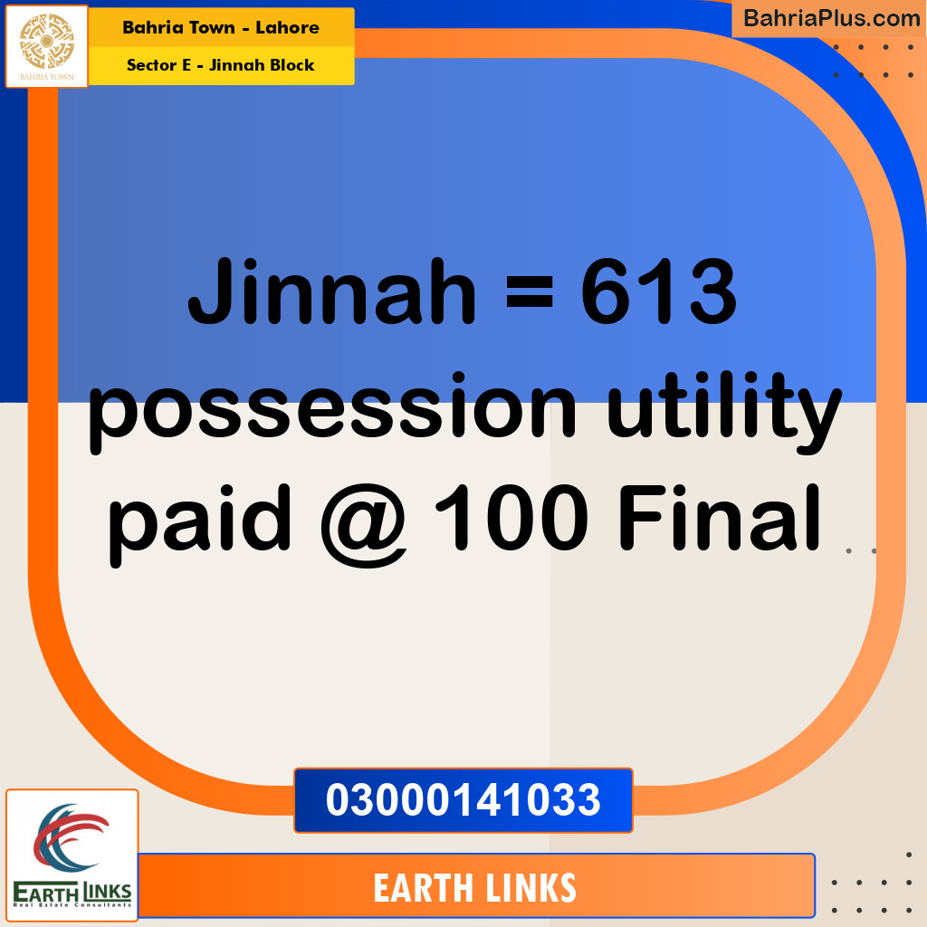 Residential Plot for Sale in Sector E - Jinnah Block -  Bahria Town, Lahore - (BP-169066)