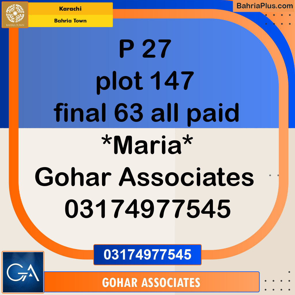 Residential Plot for Sale in Precinct 27 - Bahria Town, Karachi - (BP-169068)