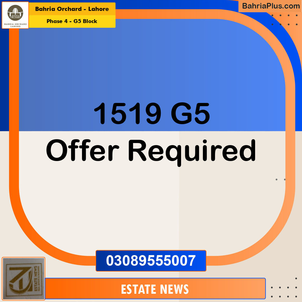 Residential Plot for Sale in Phase 4 - G5 Block -  Bahria Orchard, Lahore - (BP-169150)