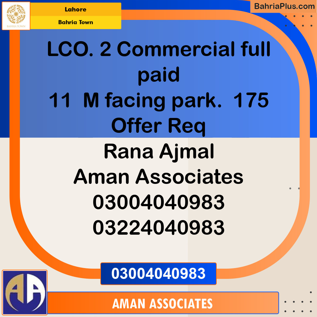 Residential Plot for Sale in Bahria Town, Lahore - (BP-169155)
