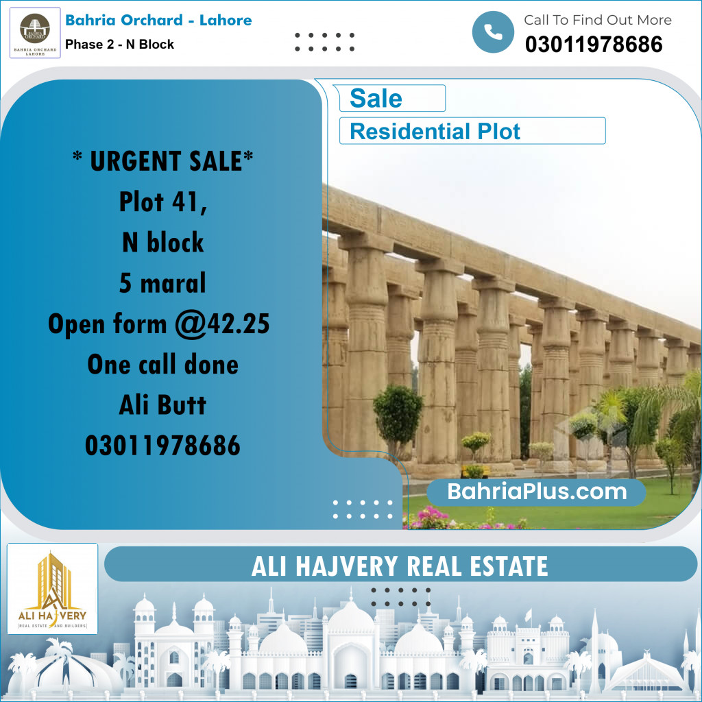Residential Plot for Sale in Phase 2 - N Block -  Bahria Orchard, Lahore - (BP-169164)