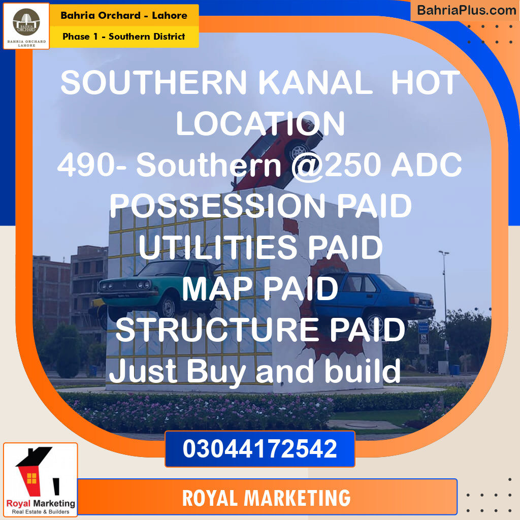 Residential Plot for Sale in Phase 1 - Southern District - Bahria Orchard, Lahore - (BP-169180)