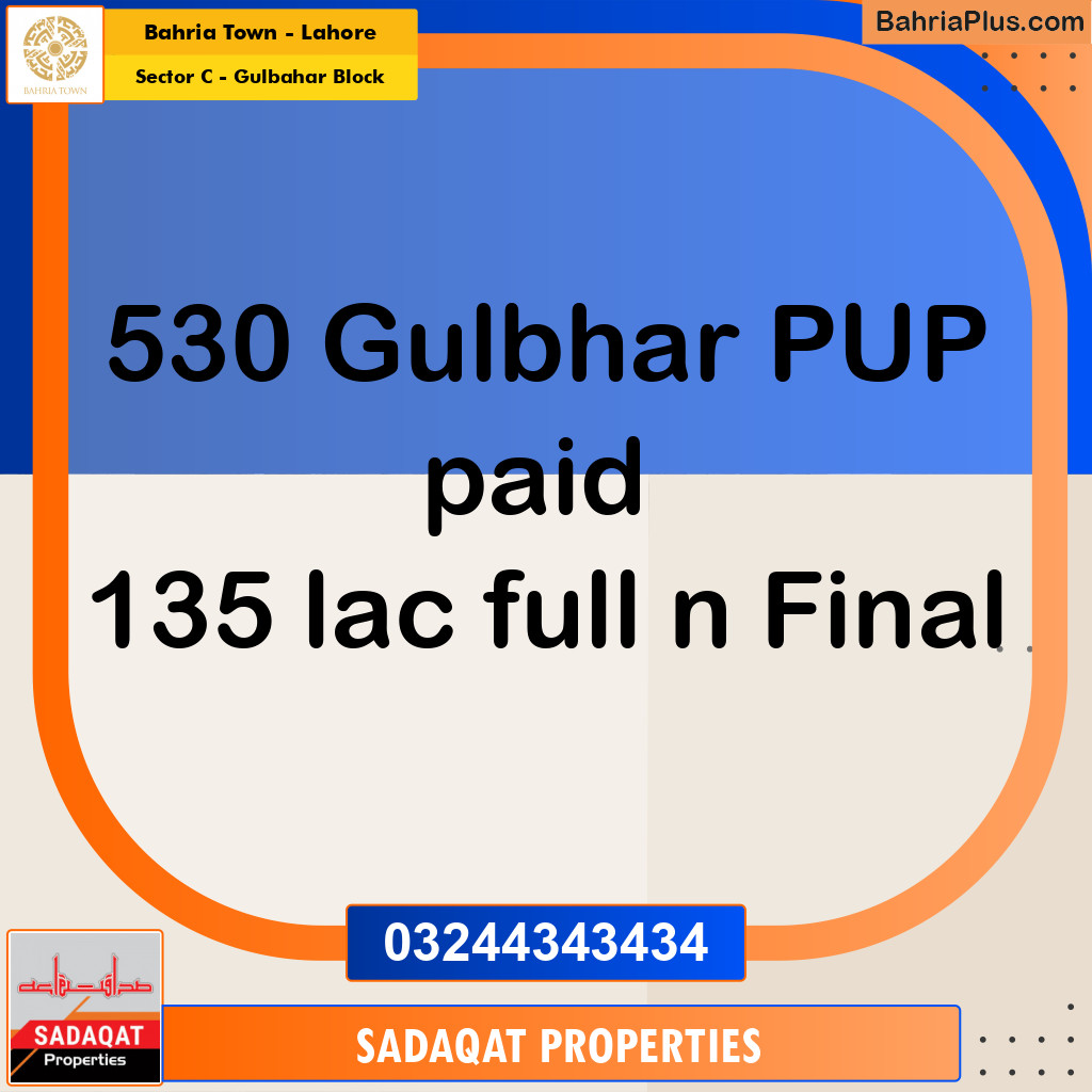 Residential Plot for Sale in Sector C - Gulbahar Block -  Bahria Town, Lahore - (BP-169182)