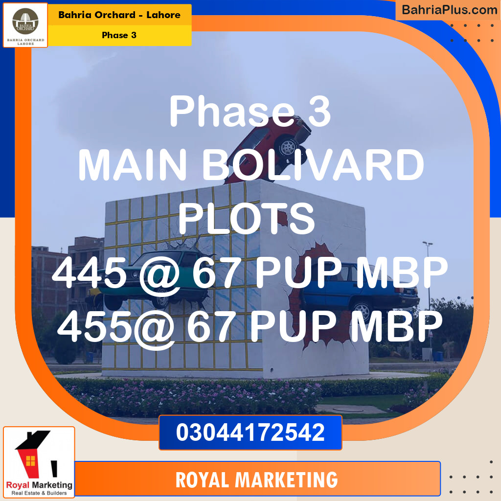 Residential Plot for Sale in Phase 3 -  Bahria Orchard, Lahore - (BP-169223)