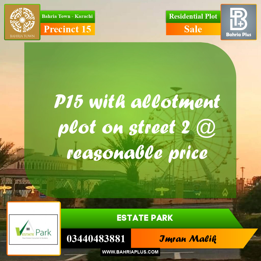 Residential Plot for Sale in Precinct 15 - Bahria Town, Karachi - (BP-169269)
