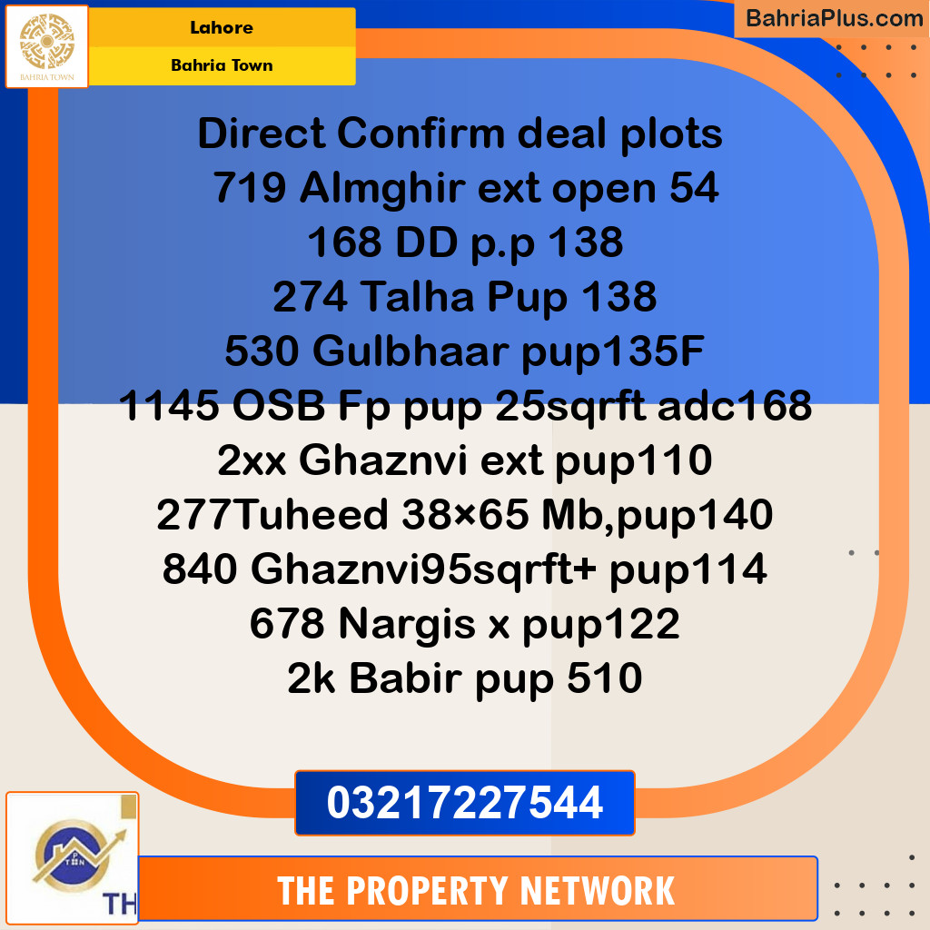 Residential Plot for Sale in Sector F - Alamgir Block -  Bahria Town, Lahore - (BP-169373)