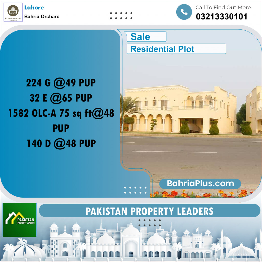 Residential Plot for Sale in Phase 2 - G Block - Bahria Orchard, Lahore - (BP-169414)