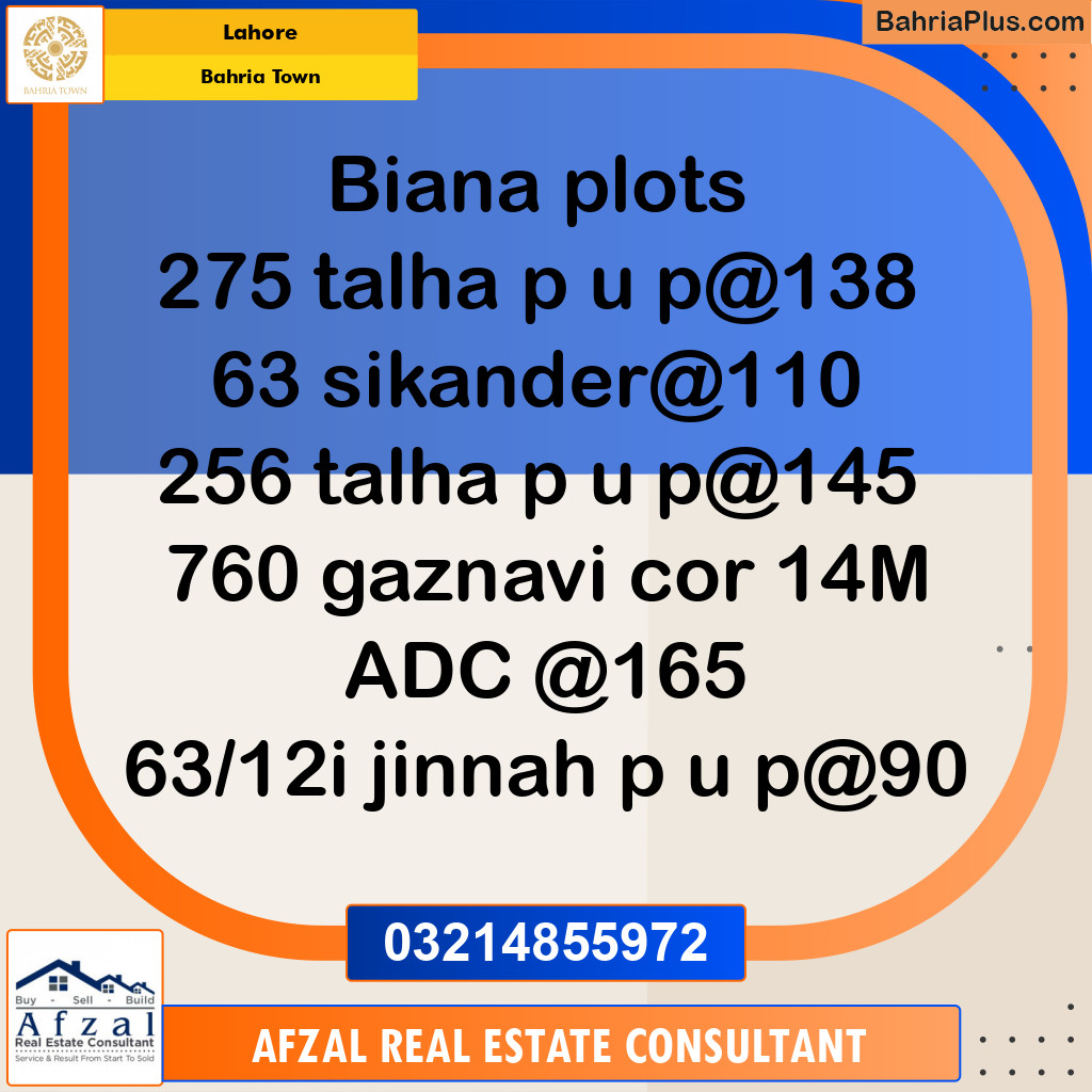 Residential Plot for Sale in Sector F - Talha Block -  Bahria Town, Lahore - (BP-169462)