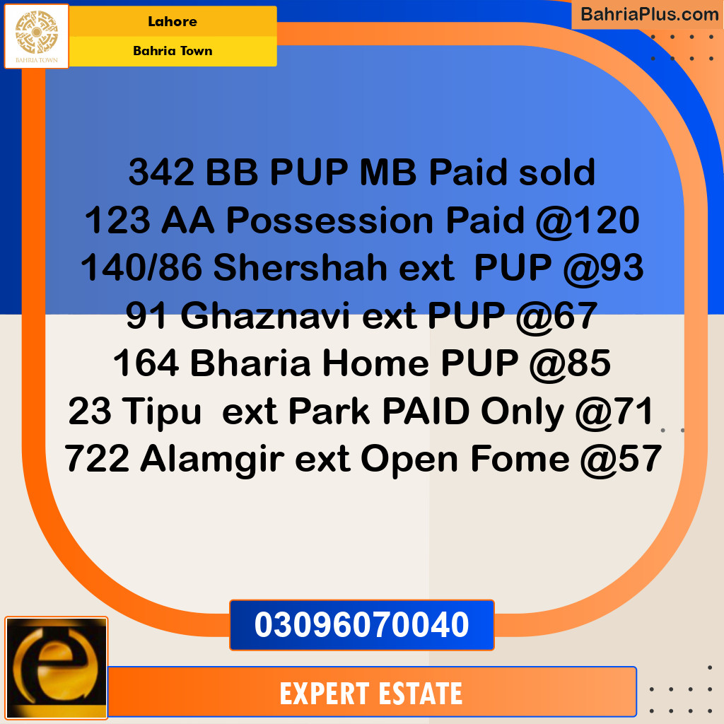 Residential Plot for Sale in Sector D - AA Block - Bahria Town, Lahore - (BP-169463)