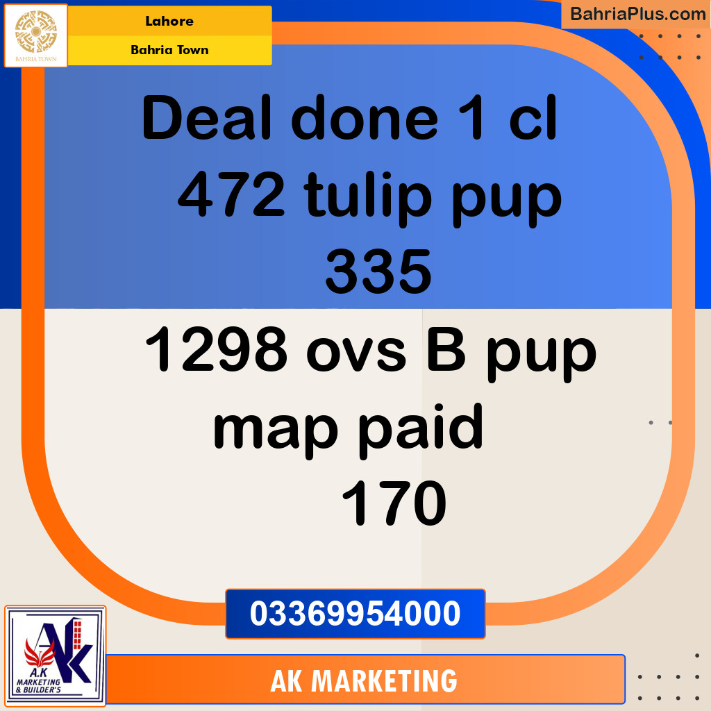 Residential Plot for Sale in Sector C - Tulip Block -  Bahria Town, Lahore - (BP-169503)