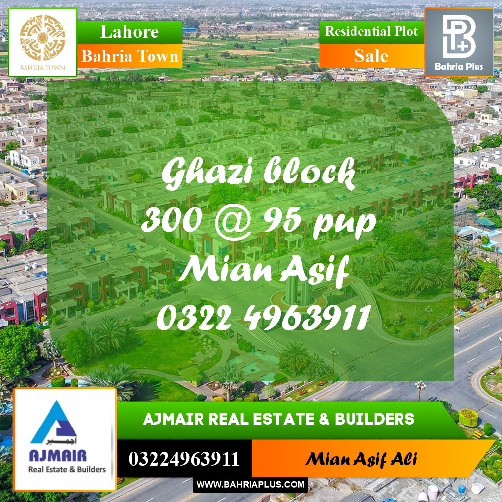 Residential Plot for Sale in Sector F - Ghazi Block -  Bahria Town, Lahore - (BP-169510)