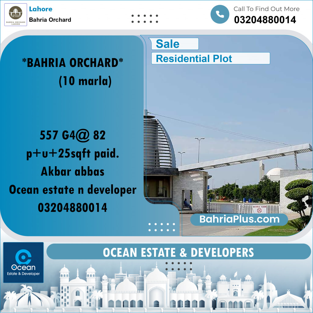 Residential Plot for Sale in Phase 4 - G4 Block -  Bahria Orchard, Lahore - (BP-169631)