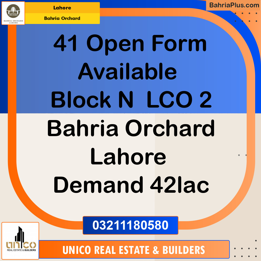 Residential Plot for Sale in Phase 2 - N Block -  Bahria Orchard, Lahore - (BP-169638)