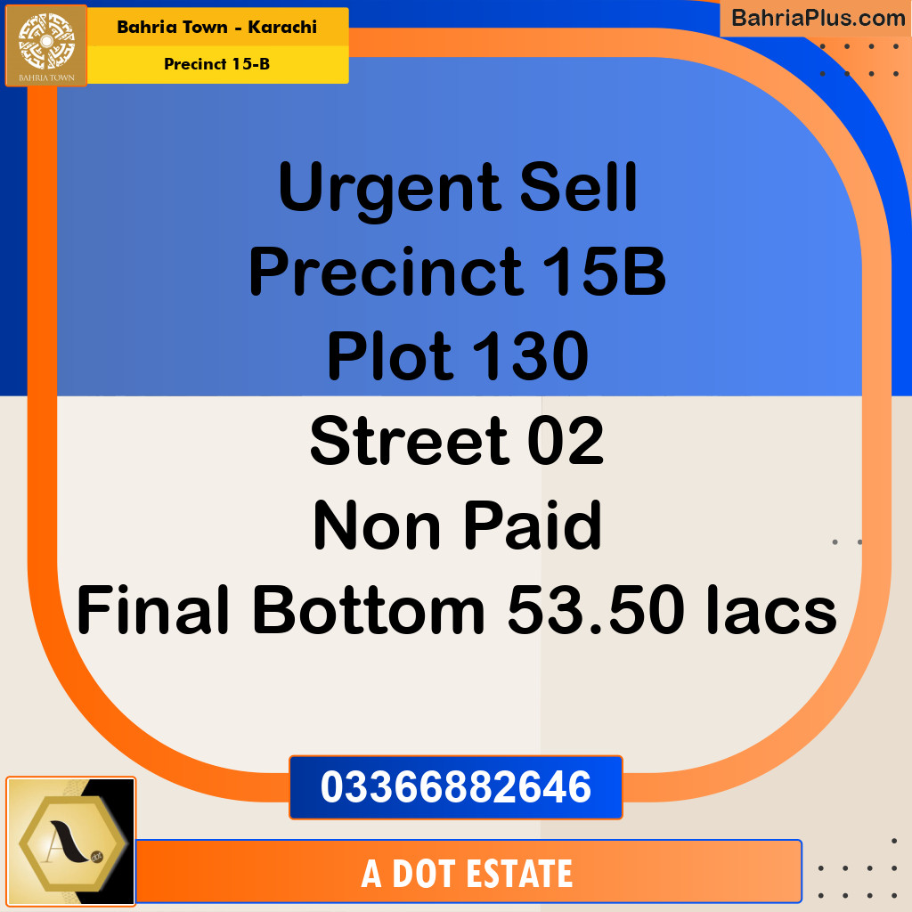 Residential Plot for Sale in Precinct 15-B - Bahria Town, Karachi - (BP-169677)