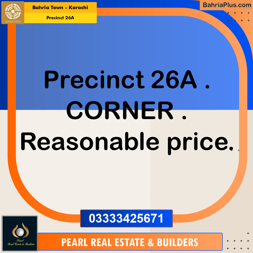 Residential Plot for Sale in Precinct 26A - Bahria Town, Karachi - (BP-169756)