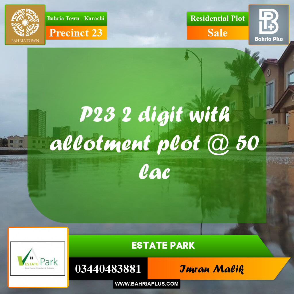 125 Sq. Yards Residential Plot for Sale in Precinct 23 -  Bahria Town, Karachi - (BP-169764)