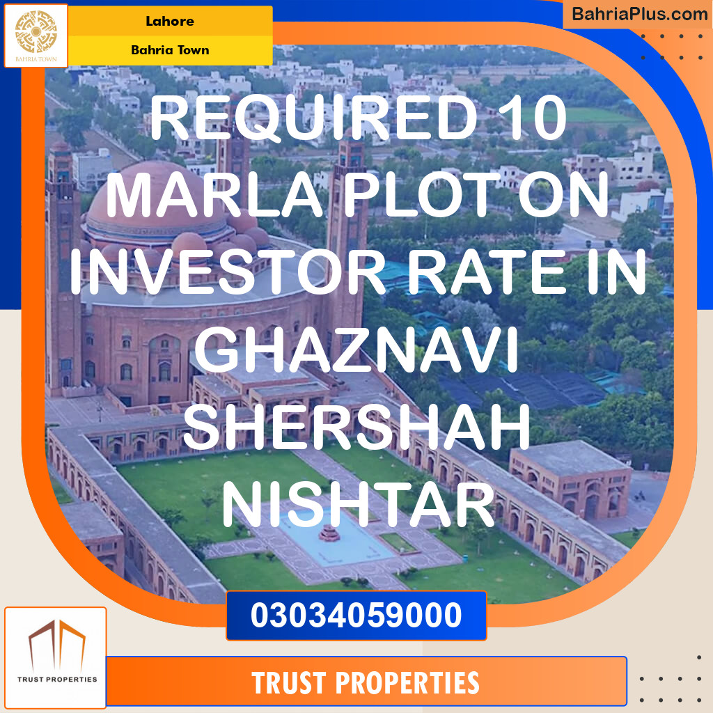 Residential Plot for Sale in Sector F - Ghaznavi Block -  Bahria Town, Lahore - (BP-169823)
