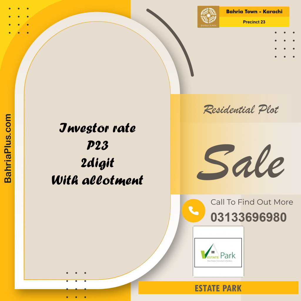 125 Sq. Yards Residential Plot for Sale in Precinct 23 -  Bahria Town, Karachi - (BP-169859)