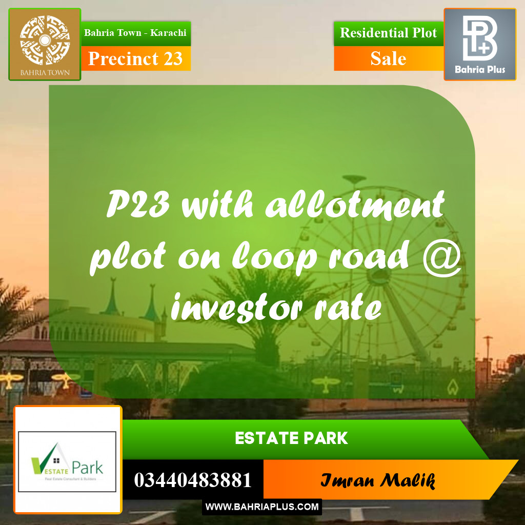 125 Sq. Yards Residential Plot for Sale in Precinct 23 -  Bahria Town, Karachi - (BP-169861)