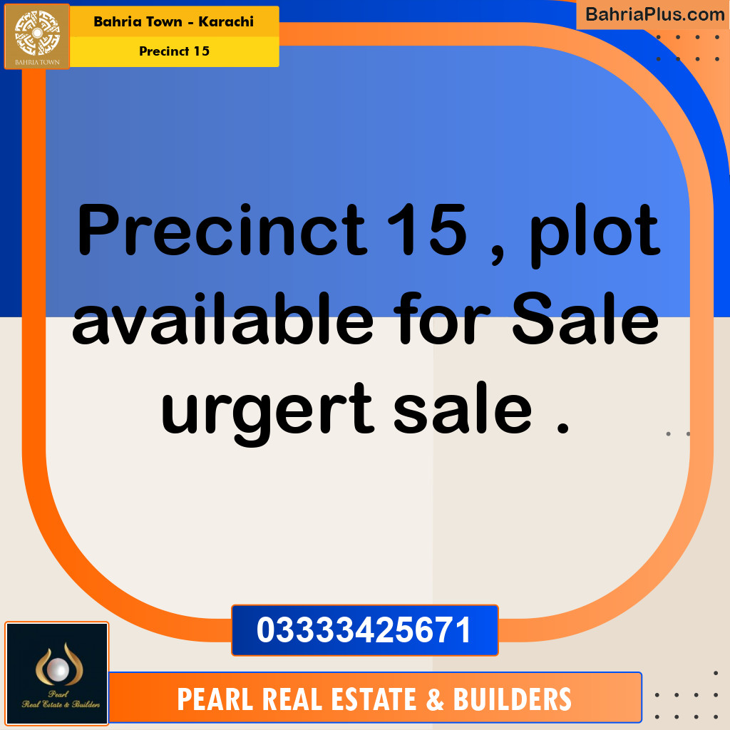 Residential Plot for Sale in Precinct 15 - Bahria Town, Karachi - (BP-169873)